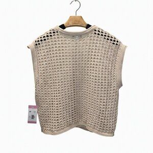 NWT Steve Madden Beige Crochet Top Overlay with Matching Camisole